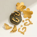 MICCI 18K Gold Plated Anti Tarnish Stainless Steel Hypoallergenic Jewelry Set Irregular Flower Earrings