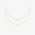FUAMAY Collares Para Mujer 925 Silver Necklace Golden Women Charms Zircon Necklace