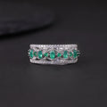 W0383 Abiding Green Gemstone Ring Wholesale Agate Modern New Design Jewelry Custom 925 Sterling Silver Women's Ring