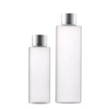 100ML 200ML PET Plastic Toner Bottle Frosted Facial Water Cosmetic Container Matte Silver Lid Essence Cream Bottle Screw Cap