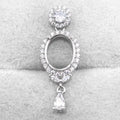 Sterling Silver 9*11mm Semi Mount Pendant Empty Frame Blank Support Setting S925 Base Holder Without Center Stone for DIY Inlay