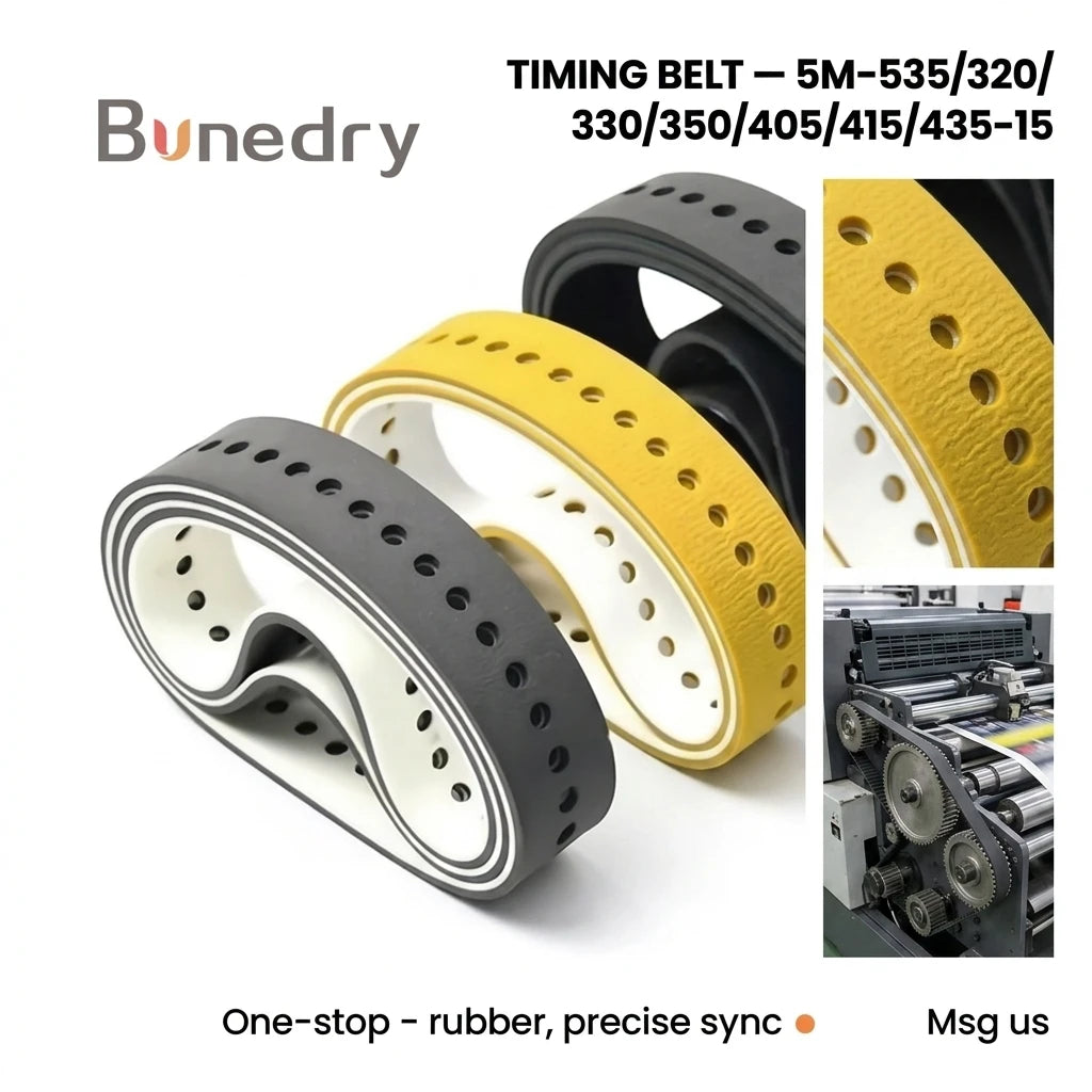 Transmission Rubber Timing Belt 5M-535 320 330 350 405 415 435-15 for Offset Printing Press Paper Feed