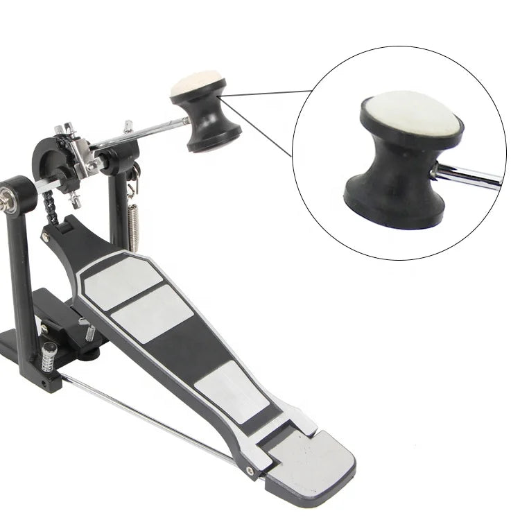 HEBIKUO Bass Drum Pedal Iron Cobra Drum Pedal Drum Pad with Pedal Stand