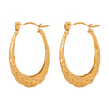Niche Design Geometric High End Jewelry Hammered Pattern Texture Earrings Hollow Stainless Steel Gold Plated U-shaped Earrings