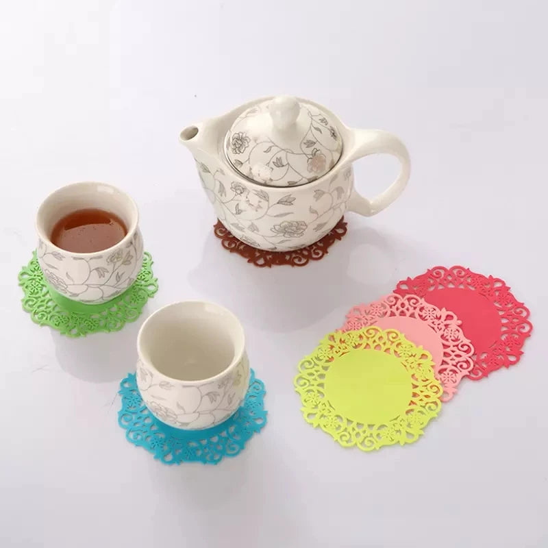 Promotional Fashion Hollow Flower Shape Coaster Placement for Mugs Cup Tea Coaster Insulation Mat  Flower Plate Coaster