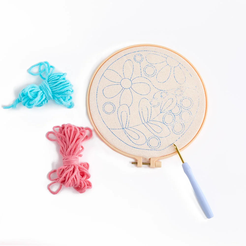 Custom DIY Hand Embroidery Kits Cross Stitch Crochet Needle Work Printed Fabric Flowers for Adults Creative Interior Decor