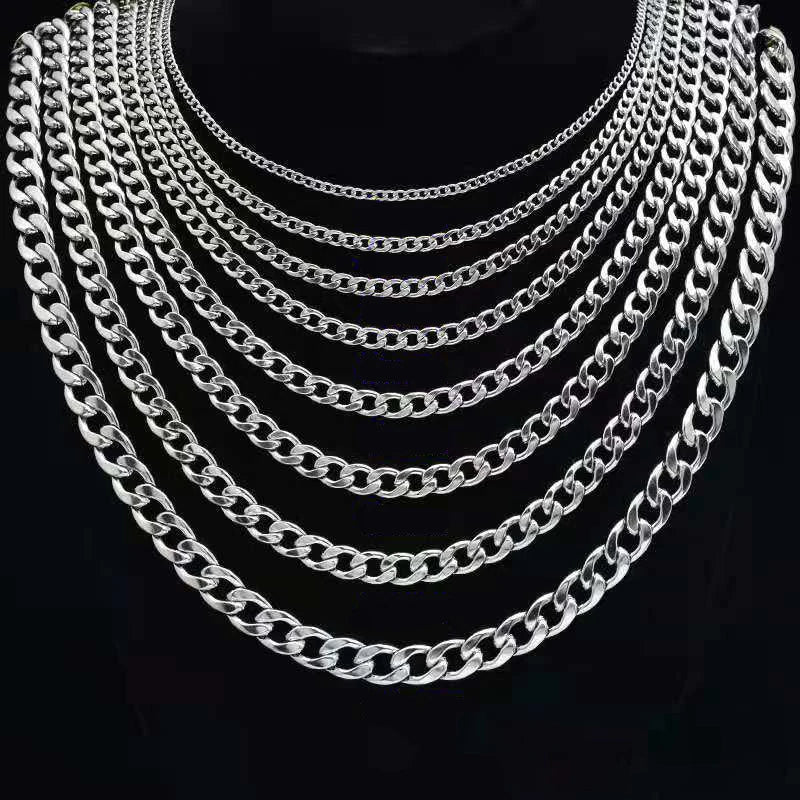 Zooying Stainless Steel Jewelry Necklace Stainless Steel Cuban Chain Necklace for Men