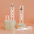 Borui 250ml Transparent PET Plastic Perfume Spray Bottle Gold Pump Skincare Mist Face Mask False Skin Care Serum Shampoo