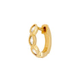 925 Sterling Silver Horse Eye Zirconia Pave 18K PVD Gold Plated Simple Huggie Earrings Jewelry Wholesale