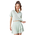 Summer Women's Breathable Lightweight UPF 50+ Sun Protection Polo Crop Top & Skirt Two-Piece Set with Jacket and Shorts