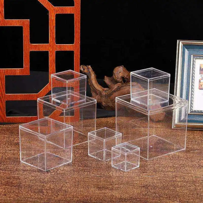 Modern Style Portable Acrylic Candy Box with Lid Hot Tabletop Display for Bakery Storage Transparent Plastic Storage Solution
