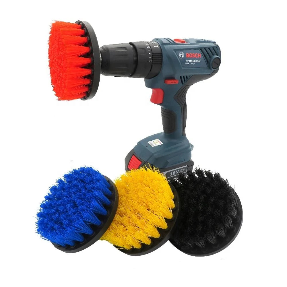 4Pcs Multifunction Electric Tools Car Wash Brushes Drill Cleaning Brushes Tool Sets Power Scrubber Brush for Home Car Cleaning