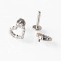 Wholesale Custom ASTM F136 Titanium Heart-Shaped Ear Cartilage Helix Tragus Stud Zircon-Lined Labret Lip Piercing Body Jewelry