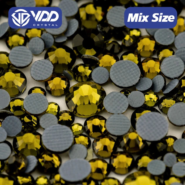 VDD 021 Olivine  Hotfix SS6-SS30 Mix Size Top Quality Glass Rhinestones Crystal Flatback Glitter Stones for Clothes  Decorations