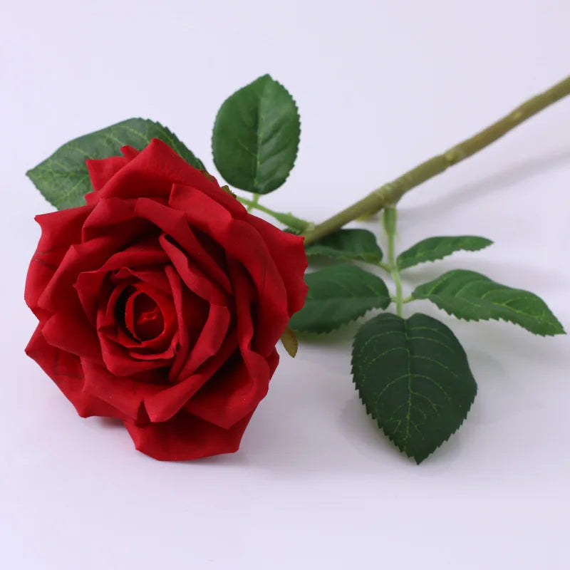 D-R004  Diameter 10cm Fashion Attractive Design Large Red Artificial Flowers Real Touch Latex Roses Flower for Wedding Decor