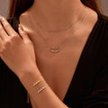 Multilayer Clavicle Chain Necklace for Women Stainless Steel Beads Charm Bracelet Wirerope Jewelry Set