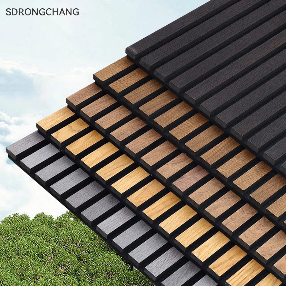 Walnut Wood MDF Slatted Acoustic Panels Sound Absorbing for Interior Wall and Ceiling Decoration