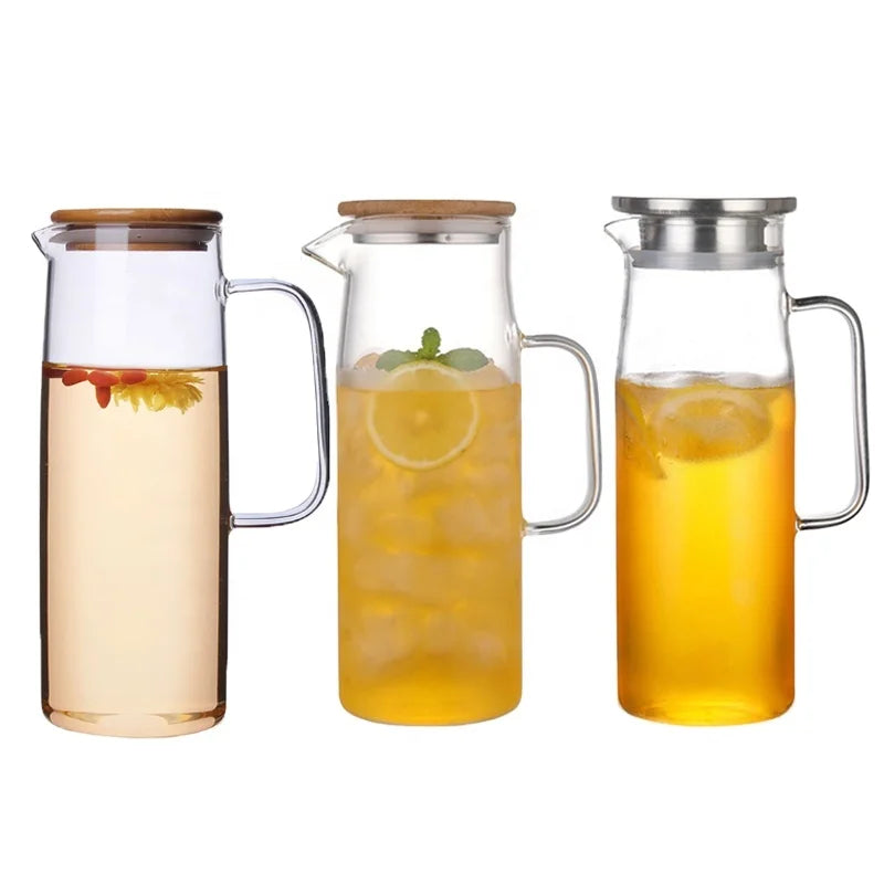 Wholesale Handmade Borosilicate Glass Tea Kettles 1000ml 1200ml 1500ml Drinking Water Pots Heat Resistant