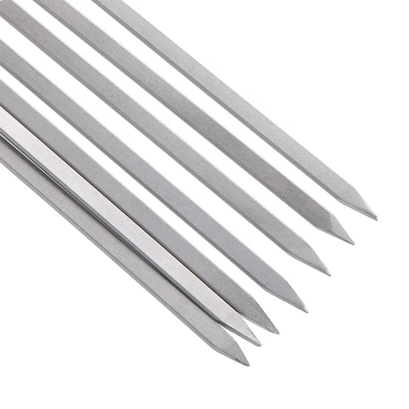 Reusable Barbecue Skewers with Storage Pure Titanium BBQ Needle Stick for Outdoor Camping Picnic Tool