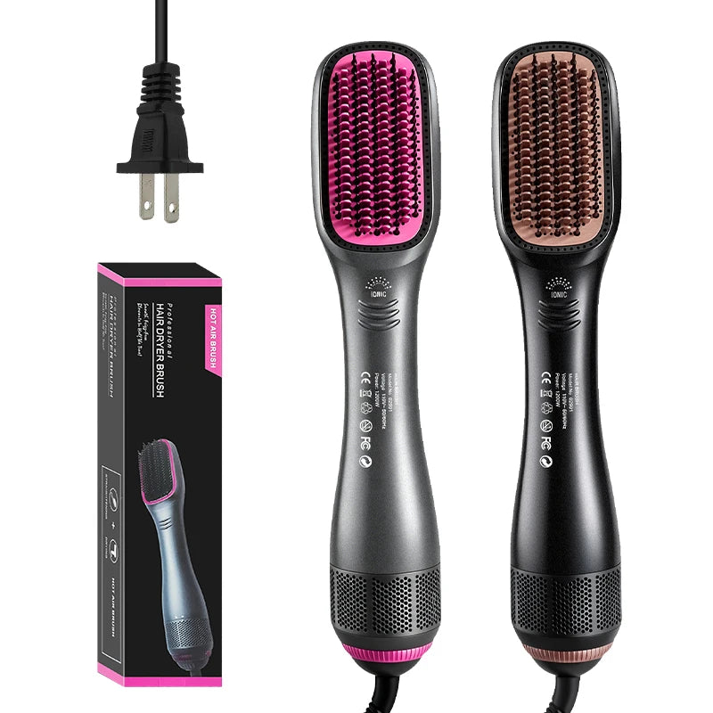 Wholesale portable electric hair straightener hot comb 3-Level hair straightening brush Ceramic heating thermal brushes for hair