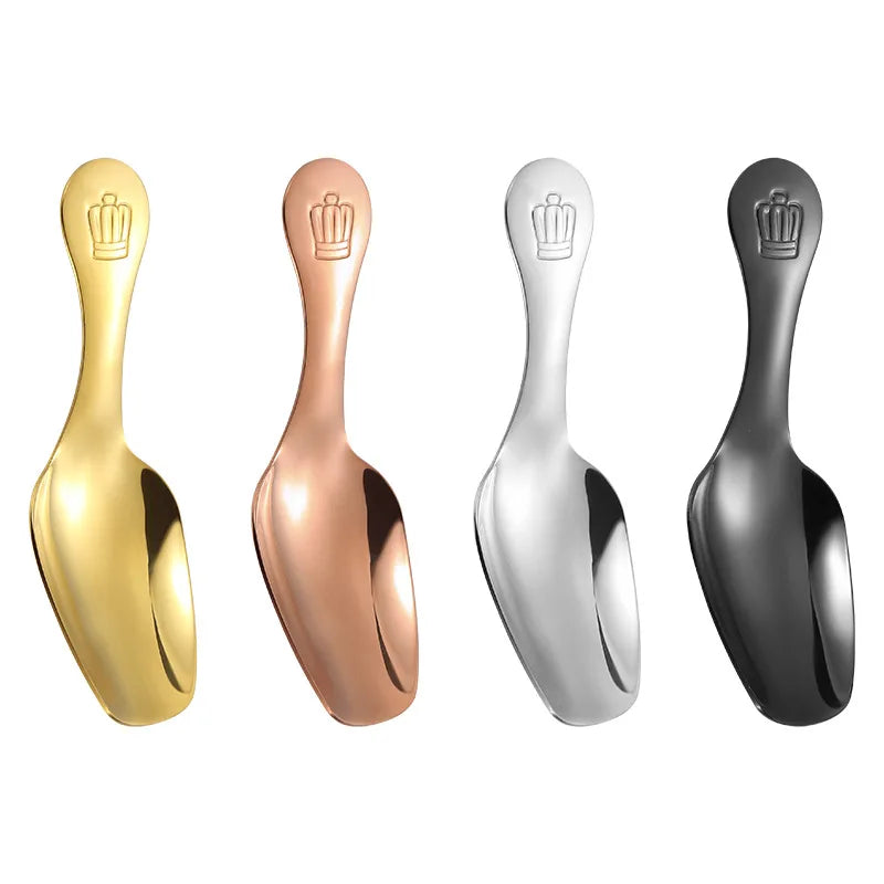 18/10 Luxury Gold Silver Stainless Steel Mini Tea & Coffee Serving Set Small Honey Spoon Flatware with Mirror Polish for Parties