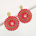 Colorful Summer Beaded Earrings Handmade Crystals Glass Beads Dangle Drop Bohemia Earrings Ethnic Statement Earrings for Women