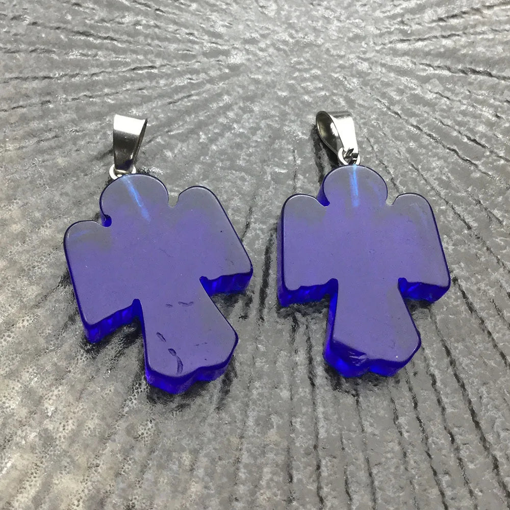 2026 Wholesale Lan Liuli Angel Christian Handmade Cross Crystal Pendant Holiday Gift for Friends