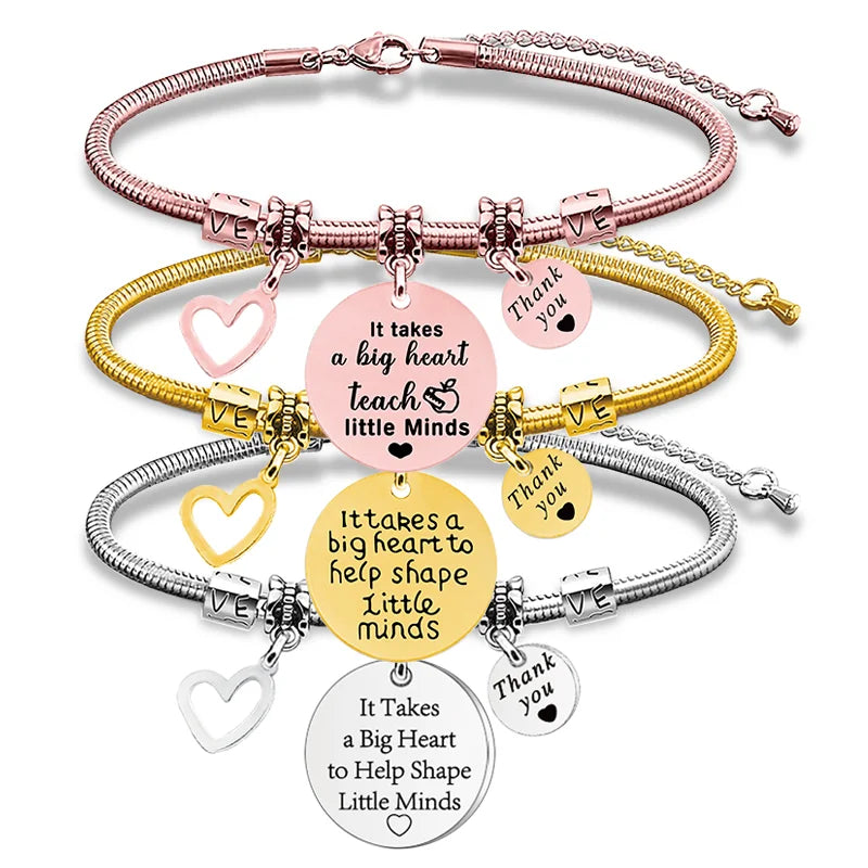 Ywganggu Wholesale High-Quality Custom Teacher Keychains Bracelet Commemorative Engraved Snake Bone Stainless Steel Bracelets