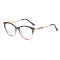 New Fashion Stylish Women Cateye Custom Prescription Glasses TR90 Metal Optical Frames CE/UV400 Certified Spring Metal Hinge