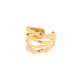 N&S Adjustable Steel Color Gold Plated Open Ring-minimalist Geometric Fashion Jewelry On-trend with 18K Plating