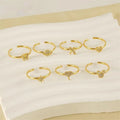 Beimai OEM Ring 18K Stainless Steel Heart Hexagram Zirconia Adjustable Ring