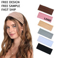 Custom Logo Sweat-absorbing Knitted Ribbed Sports Headband Face-washing Hair Tie Yoga Fitness Headband Minimalist Hair Accessory