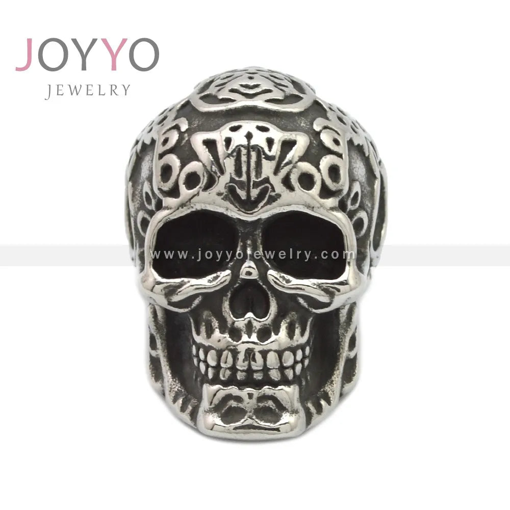 Fashion Biker Skull Head Vintage Silver Pendant Necklace Choker Charm Skeleton Necklace Women Men's Hip Hop Rock Jewelry