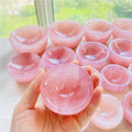 Wholesale Natural Customized Crystal Carved Rose Quartz Crystal Bowls for Decoration