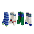 Wholesale 2023 Kids Cute Spring Patchwork Striped Mid Tube Crew Socks Girl Boys' Soft Thin Cotton Baby Sporty Socks