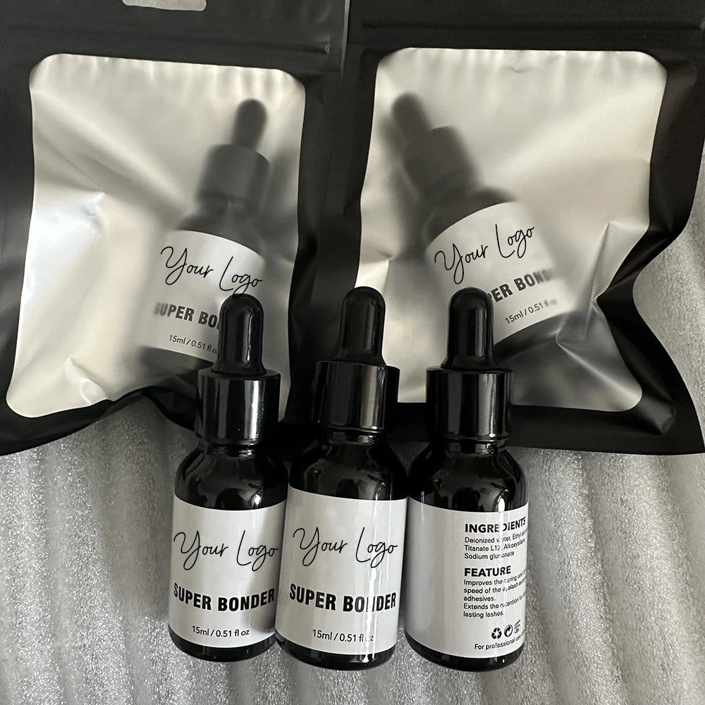Private Label 15ML Vegan Superbonder Lash Serum Lash Glue Bonder Custom for Lash Glue Accelerator Extension Super Bonder