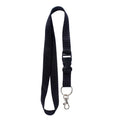 20mm Black Polyester Lanyard  Silk Screen Printing Neck Strap Lanyard Solid Color Lanyard with Key-ring