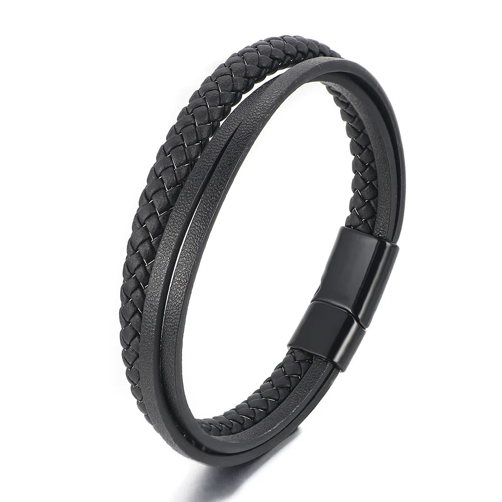 New leather bracelet men's small multi-layer braided hot style handmade bracelet wholesale in stock