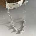 Sparkling Raindrop Necklace Dainty 925 Silver Chain with Round and Teardrop Cubic Zirconia Droplets Timeless Evening Jewelry