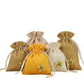 Wooden Flowers Incense Leather Bags Cotton Linen Drawstring Bag Packaging Powder Spices Carry Car Deodorant Empty Pouch