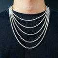 Limited Time Offer Wholesale Hip Hop Jewelry 3mm 925 Silver Gra Certified Mossanite Moissanite Diamond Tennis Chain Necklace Men