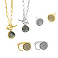WuQie Labradorite Jewelry Set 925 Silver Earring Moon Ring and Pendant Necklace Jewelry Set for Women