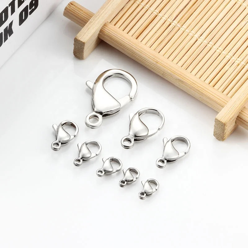 Wholesale Stainless Steel Waterproof Lobster Clasp Bracelet Necklace Clasp Diy Jewelry Findings & Components