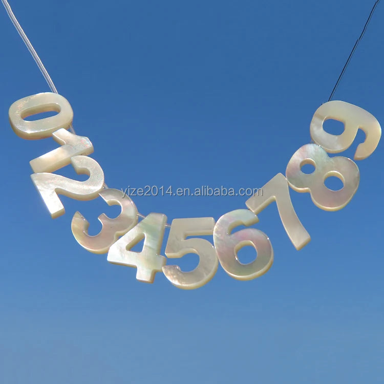 MOP Arabic Numerals Natural Mother of Pearl Shell Beads for Jewelry Making Finding DIY Bracelet Necklace Accessory Gemstone