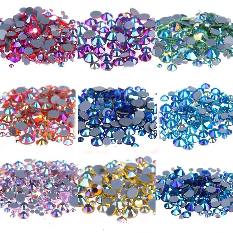 Lucky Factory Top  Quality DMC AB Colors  Ss16 Ss20 Ss30  Hot Fix Crystal Hot Fix Stone Rhinestone IRON ON  Stones  for Garment