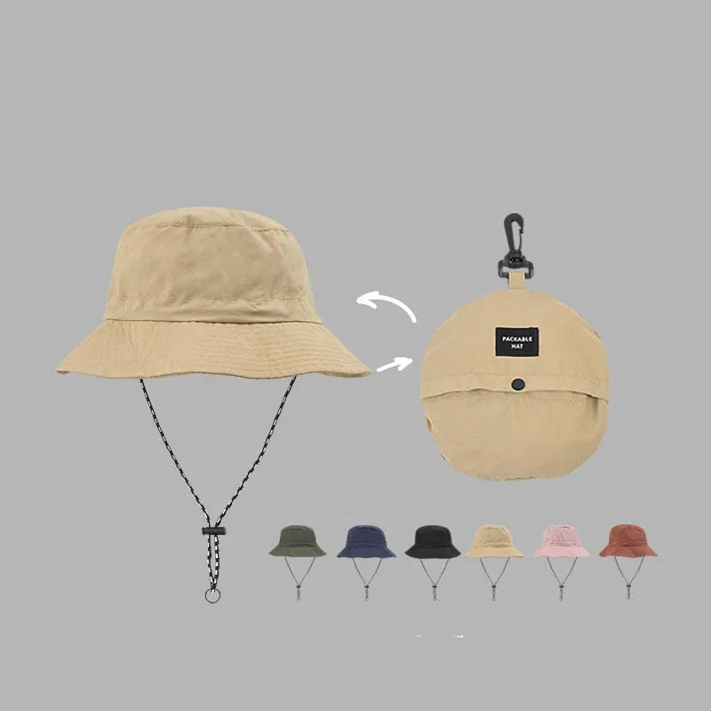WD-A1030  Waterproof Summer Thin Quick Dry Outdoor Sports Custom Logo Blank Alpine Cap Bag for Storage Men Bucket Hat