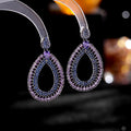 Luxury Bling Rhinestones Bridal Earrings Wedding Gift Fashion Full Zircon Geometric Red Blue Green Diamond Drop Earrings Women