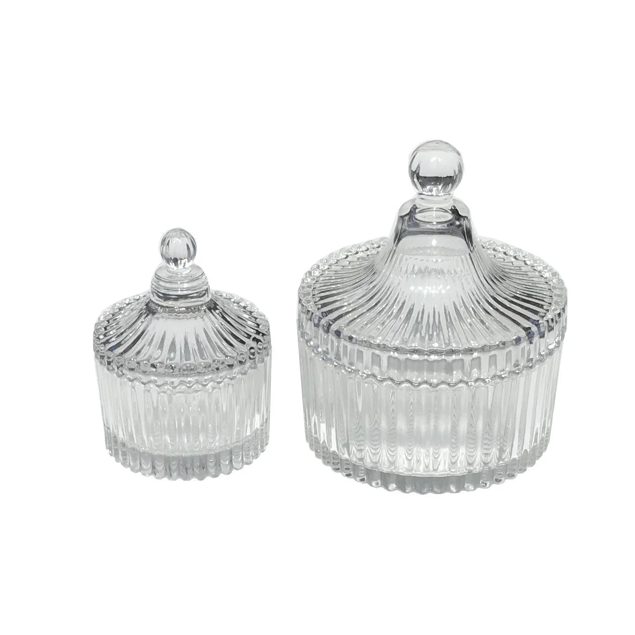 Transparent Glass Candle Jar Storage Candy Jar Wedding Decoration with Lid glassware Factory Wholesale