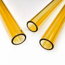 JR Custom Manufacturer Direct Sale Heat Resistant Smooth Yellow Borosilicate Glass Round Tube