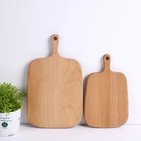 Beech Cutting Board with Handle Solid Wood Chopping Boards Kitchen Bread Pizza Fruit Serving Tray